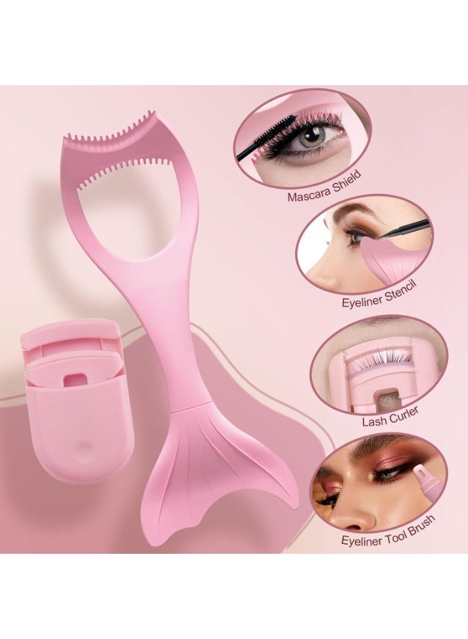 ChicAbode Detachable 3 in 1 Eyelashes Tools Mascara Shield Applicator Guard, Eyeliner Stencil, Eyeshadow Stencil, Pink Lash Curler, Winged Eyeliner Tool, Lash Buddy, Gift for Women, 2 Pack - Image 5